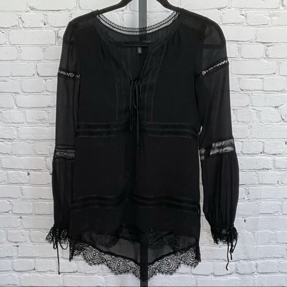 White House Black Market Tops - White House Black Market Lace up Tunic Top